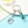 Alloy with Resin Imitation Synthetic Turquoise Keychain KEYC-YW00087-21-1
