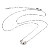 Non-Tarnish 304 Stainless Steel Cable Chain Round Beads Pendant Necklaces for Women NJEW-Z047-02P-3