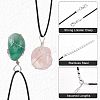 BENECREAT 4Pcs 4 Style Natural Gemstone Wire Wrapped Pendant Necklaces NJEW-BC0001-05-4