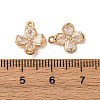 Brass Pave Clear Cubic Zirconia Charms KK-Z112-37G-3