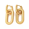Ion Plating(IP) 304 Stainless Steel Oval Hoop Earrings for Women EJEW-S240-02G-1