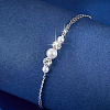 Anti-Tarnish Rhodium Plated 925 Sterling Silver Imitation Pearl Beads Link Bracelets ZE3556-2