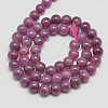 Natural Gemstone Ruby Round Beads Strands G-O017-8mm-06-3