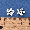 Flower Rack Plating Brass Micro Pave Cubic Zirconia Beads KK-S399-01B-3