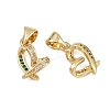 Brass Micro Pave Cubic Zirconia Charms KK-C132-17G-2