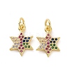 Brass Micro Pave Cubic Zirconia Charms KK-E068-VF166-2