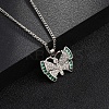 Brass Micro Pave Clear Cubic Zirconia Pendant Necklaces NJEW-M211-01A-P-2