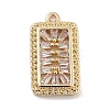 Brass with Clear Cubic Zirconia Pendants KK-Z061-21C-G-1