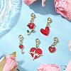 5Pcs Valentine's Day Alloy Enamel Pendant Decorations HJEW-JM02758-2