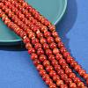 Handmade Fancy Antique Glazed Porcelain Ceramic Round Beads Strands PORC-L019-8mm-08-5