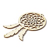 10Pcs Woven Net/Web with Feather Unfinished Blank Wooden Pendants for Painting Arts FIND-R052-01B-3