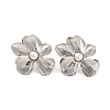 304 Stainless Steel with Plastic Imitation Pearl Stud Earrings for Women LS-EJEW-Z057-04P-1