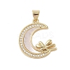 Brass Micro Pave Clear Cubic Zirconia Pendants KK-I712-48G-04-1