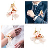 6Pcs 2 Styles Silk Cloth Imitation Rose Boutonniere & Wrist Corsage AJEW-GO0001-30-4