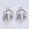 Tibetan Style Alloy Pendants X-TIBE-R316-058AS-RS-2
