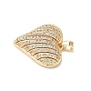Brass Micro Pave Clear Cubic Zirconia Pendants KK-L254-07P-2