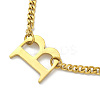 Ion Plating(IP) 304 Stainless Steel Initial Letter B Pendant Necklace with Curb Chains for Women NJEW-M199-02G-2