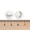 White and Black Flat Round Cartoon Resin Cabochons CRES-Q009-01D-2