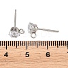304 Stainless Steel Micro Pave Cubic Zirconia Stud Earring Findings STAS-H240-56P-01-3