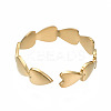 304 Stainless Steel Heart Wrap Open Cuff Ring RJEW-T023-69G-2