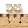 Brass with Single Clear Cubic Zirconia Beads X-KK-H461-09A-G-3