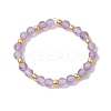 Natural Amethyst Beaded Stretch Rings for Women RJEW-JR00868-02-2