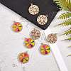 5Pcs Eco-Friendly Brass Micro Pave Cubic Zirconia with Enamel Pendants KK-SZ0005-71-4