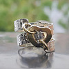 Hammered Alloy Finger Link Rings for Women FS-WG9B92C-03-2