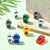 30Pcs Opaque Resin Garbage Can Pendants with Metal Loops RESI-YW0005-14-4