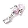 Heart Angel Glass Pendant Decoration HJEW-JM01980-02-4