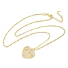Brass Micro Pave Clear Cubic Zirconia Hollow Star Heart Pendant Necklaces for Women NJEW-M088-01G-02-2