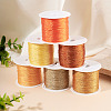 6 Rolls 6 Colors 6-Ply Polyester Metallic Thread OCOR-TA0003-13-5