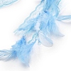 Heart Woven Web/Net with Feather Hanging Ornaments HJEW-G025-12B-3