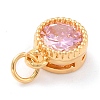 Real 18K Gold Plated Brass Inlaid Cubic Zirconia Charms ZIRC-L100-081G-06-4