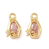 Brass with Cubic Zirconia Charms KK-D024-23B-G-1