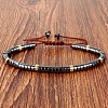 Synthetic Non-magnetic Hematite Heishi Beads Adjustable Braided Bracelets for Men Women BX7041-31-1