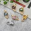 Brass Cubic Zirconia Kitten Pendants X-ZIRC-P016-M-6