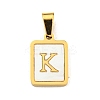 PVD Vacuum Plating 304 Stainless Steel Pave Natural White Shell Pendants STAS-S130-03G-K-1