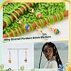 12Pcs Round Stripe Resin Pendant Stitch Markers HJEW-AB00724-4