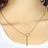 Alloy Ring & Stick Lariat Necklaces for Women WG56D22-01-2