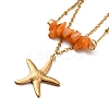 Dyed Natural Shell Chips Charms Anklet AJEW-G049-01G-3