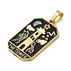 Ion Plating(IP) 304 Stainless Steel Enamel Pendants STAS-Q003-01G-016-3