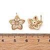 Flower Brass Micro Pave Cubic Zirconia Stud Earrings for Women EJEW-G428-28C-02-5