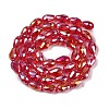 Transparent Electroplate Glass Beads Strands EGLA-N013-T8mm-B12-2