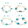 4Pcs 4 Style Natural Shell with Evil Eye Braided Bead Bracelets Set BJEW-FI0001-74-1