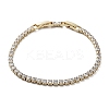 Brass Micro Pave Clear Cubic Zirconia Tennis Bracelet BJEW-G690-03G-1