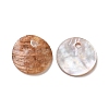 Spray Painted Natural Akoya Shell Charms SHEL-F007-15A-01-2