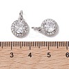 Brass Micro Pave Clear Cubic Zirconia Charms KK-K360-16P-3