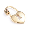 Brass Micro Pave Cubic Zirconia Screw Carabiner Lock Charms ZIRC-I041-09A-3