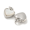 Natural Shell & Brass Heart Charms with Jump Rings KK-P275-09P-2